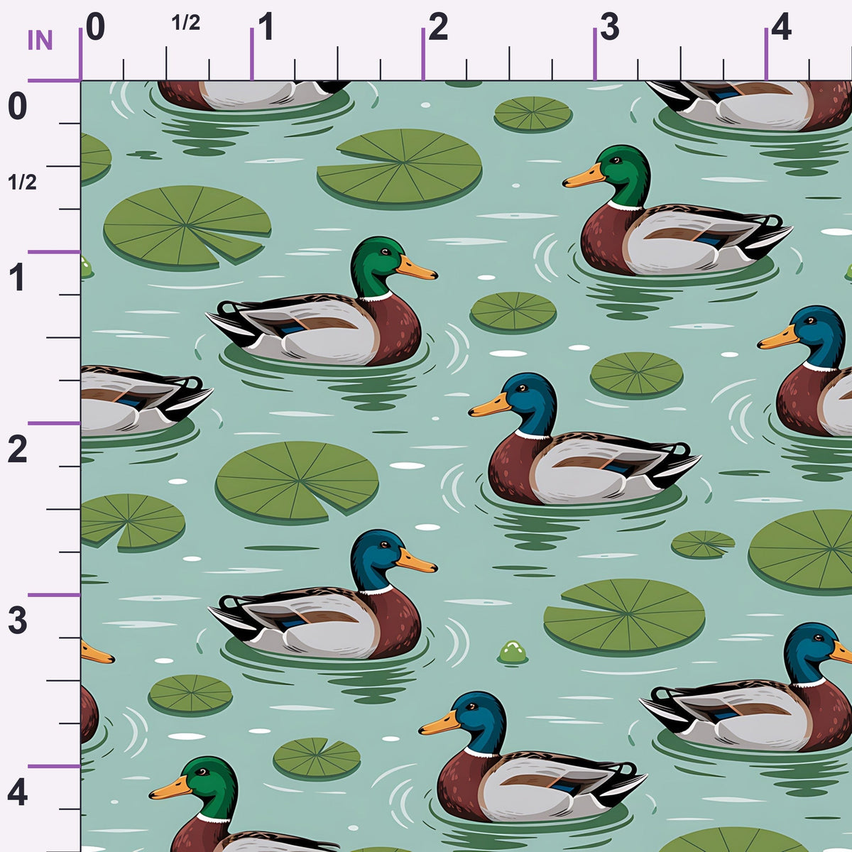 Drakes and Lilies Pattern 10 Minky Fabric