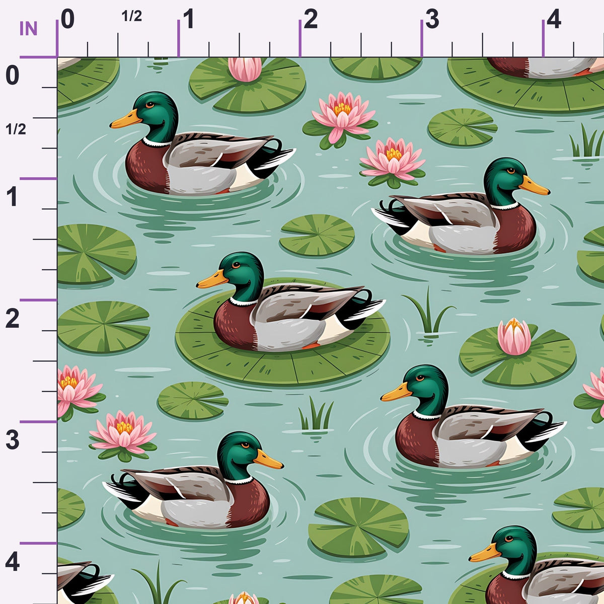 Drakes and Lilies Pattern 11 Minky Fabric