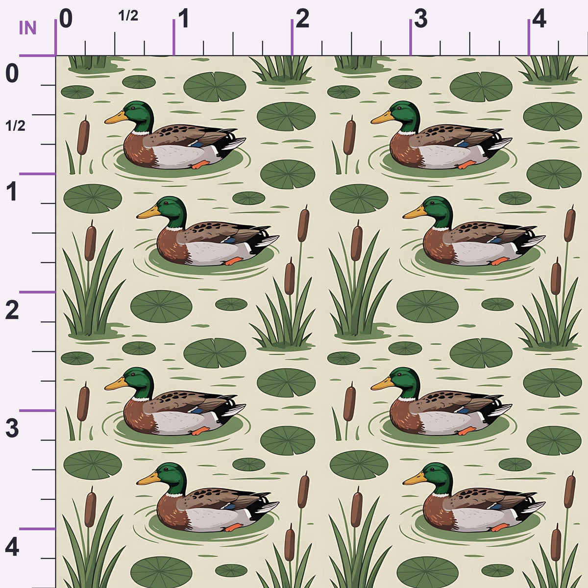Drakes and Lilies Pattern 18 Minky Fabric