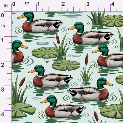 Drakes and Lilies Pattern 2 Minky Fabric