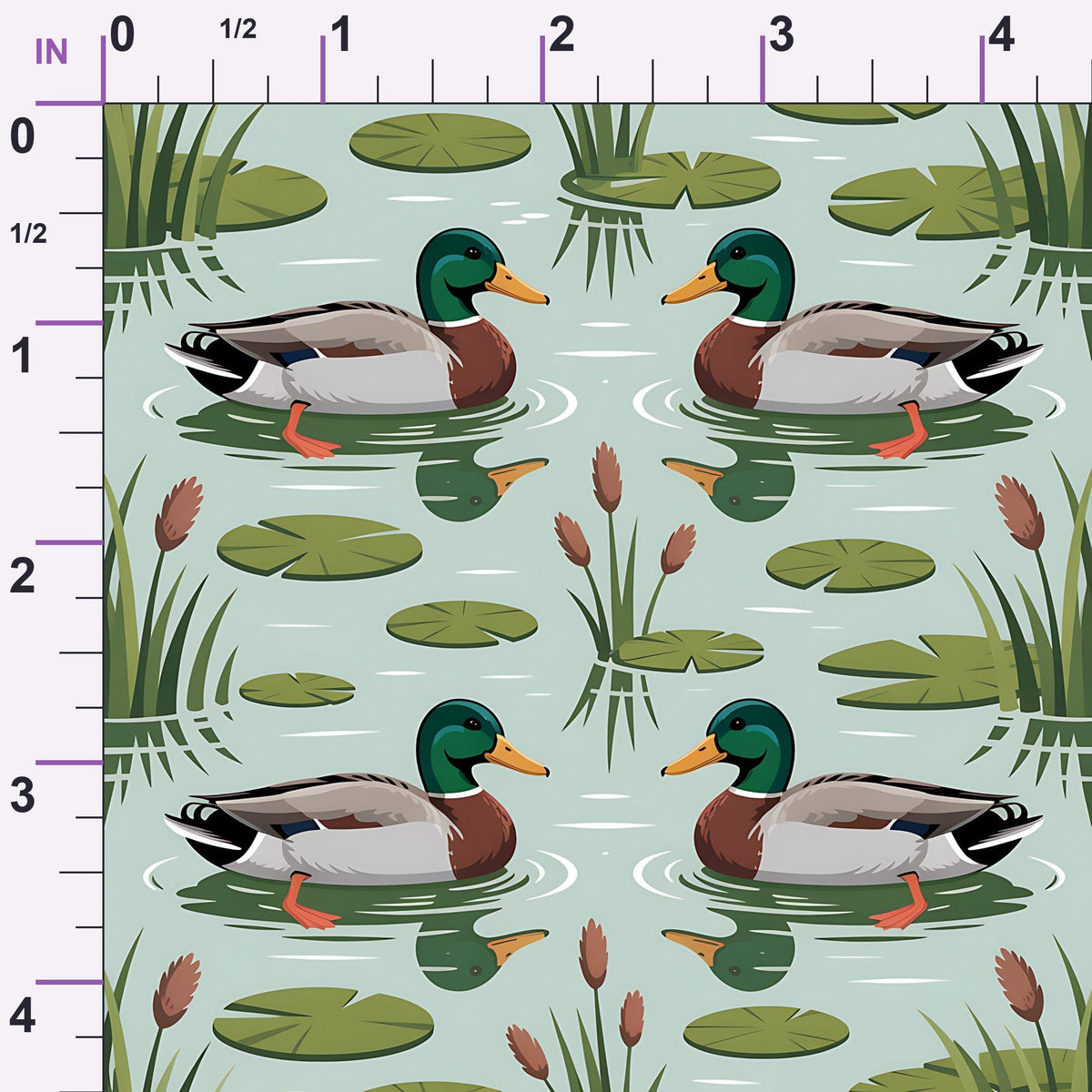 Drakes and Lilies Pattern 23 Minky Fabric