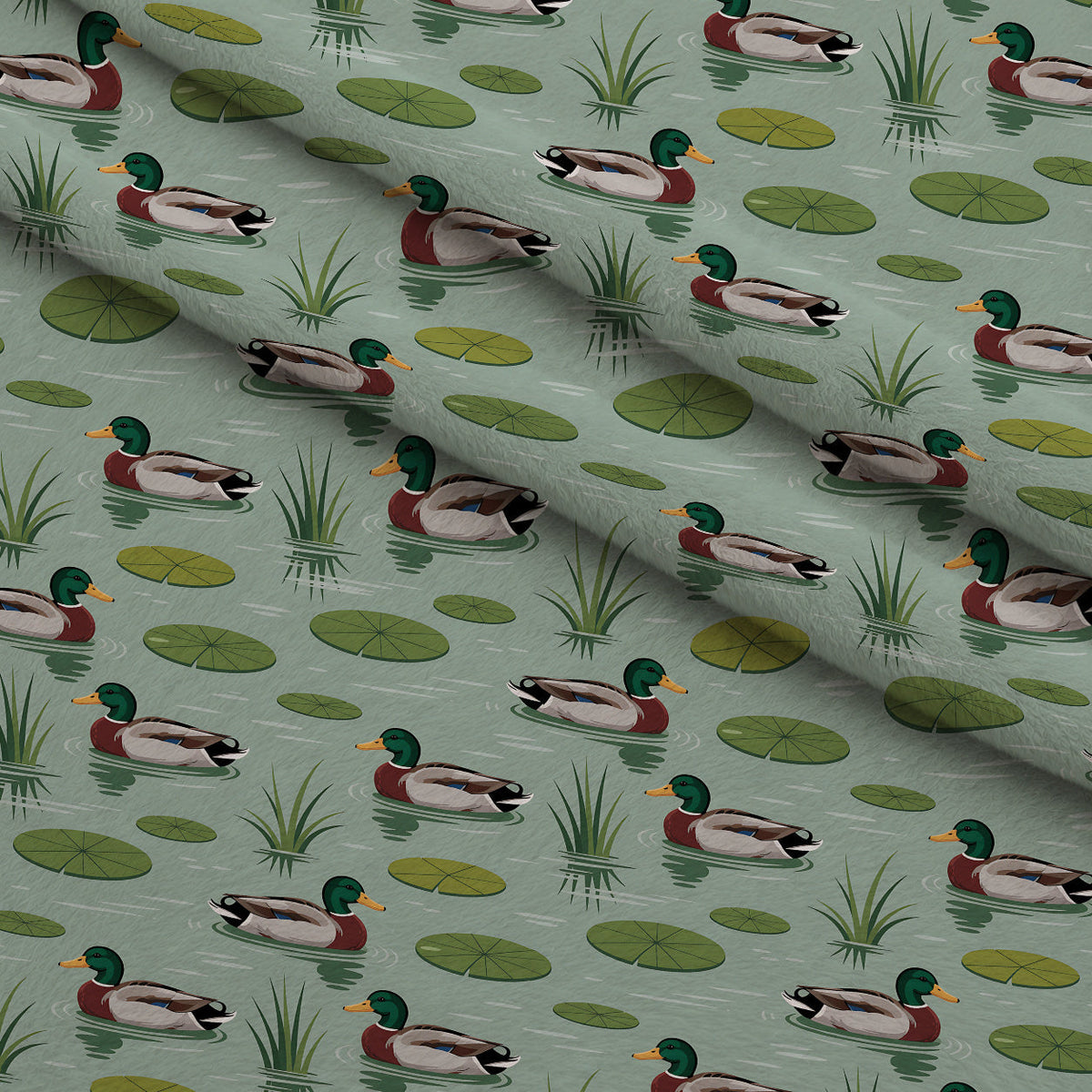 Drakes and Lilies Pattern 24 Minky Fabric