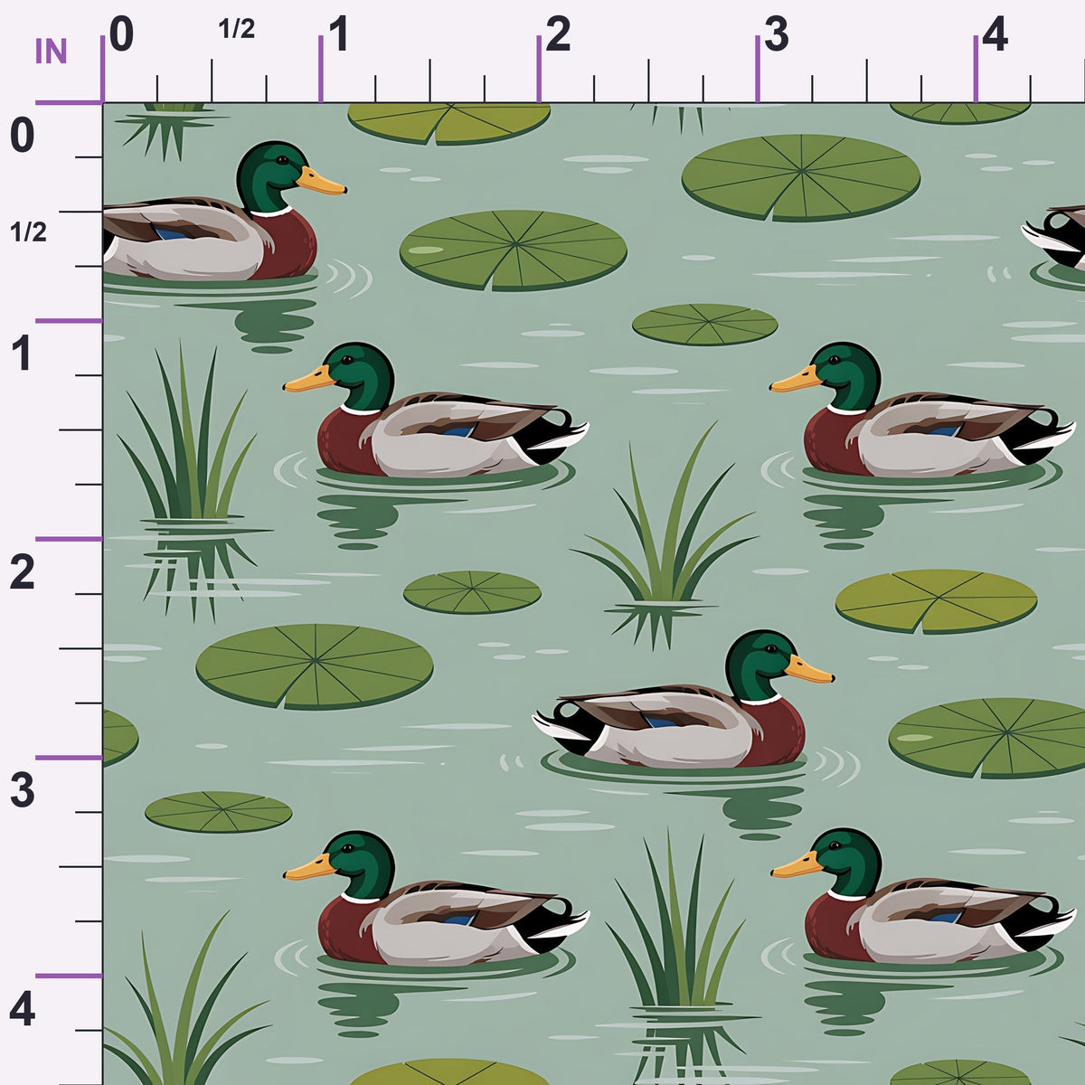 Drakes and Lilies Pattern 24 Minky Fabric