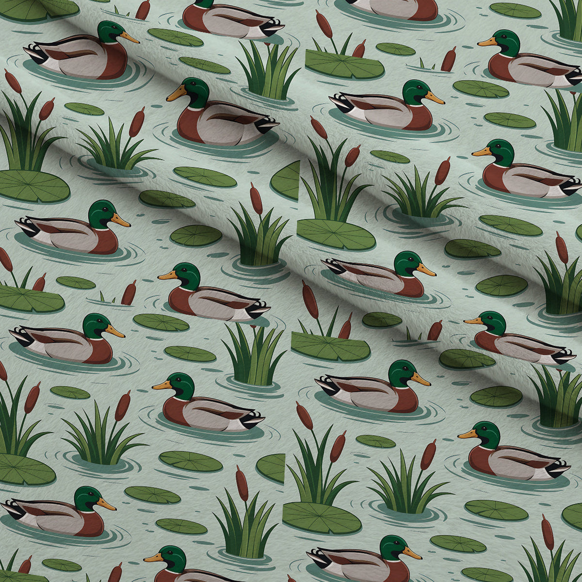 Drakes and Lilies Pattern 3 Minky Fabric