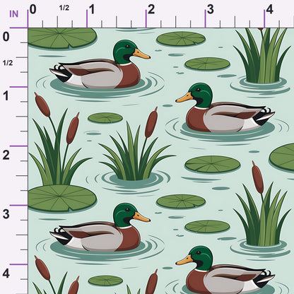 Drakes and Lilies Pattern 3 Minky Fabric