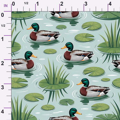 Drakes and Lilies Pattern 4 Minky Fabric