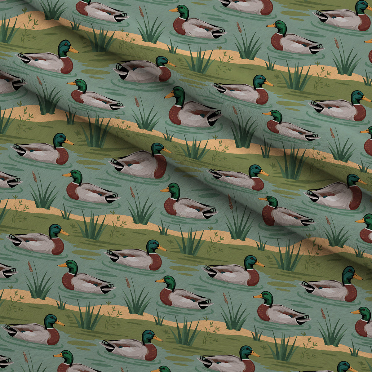 Drakes and Lilies Pattern 8 Minky Fabric