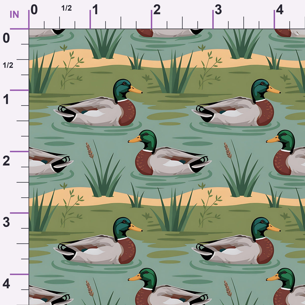 Drakes and Lilies Pattern 8 Minky Fabric