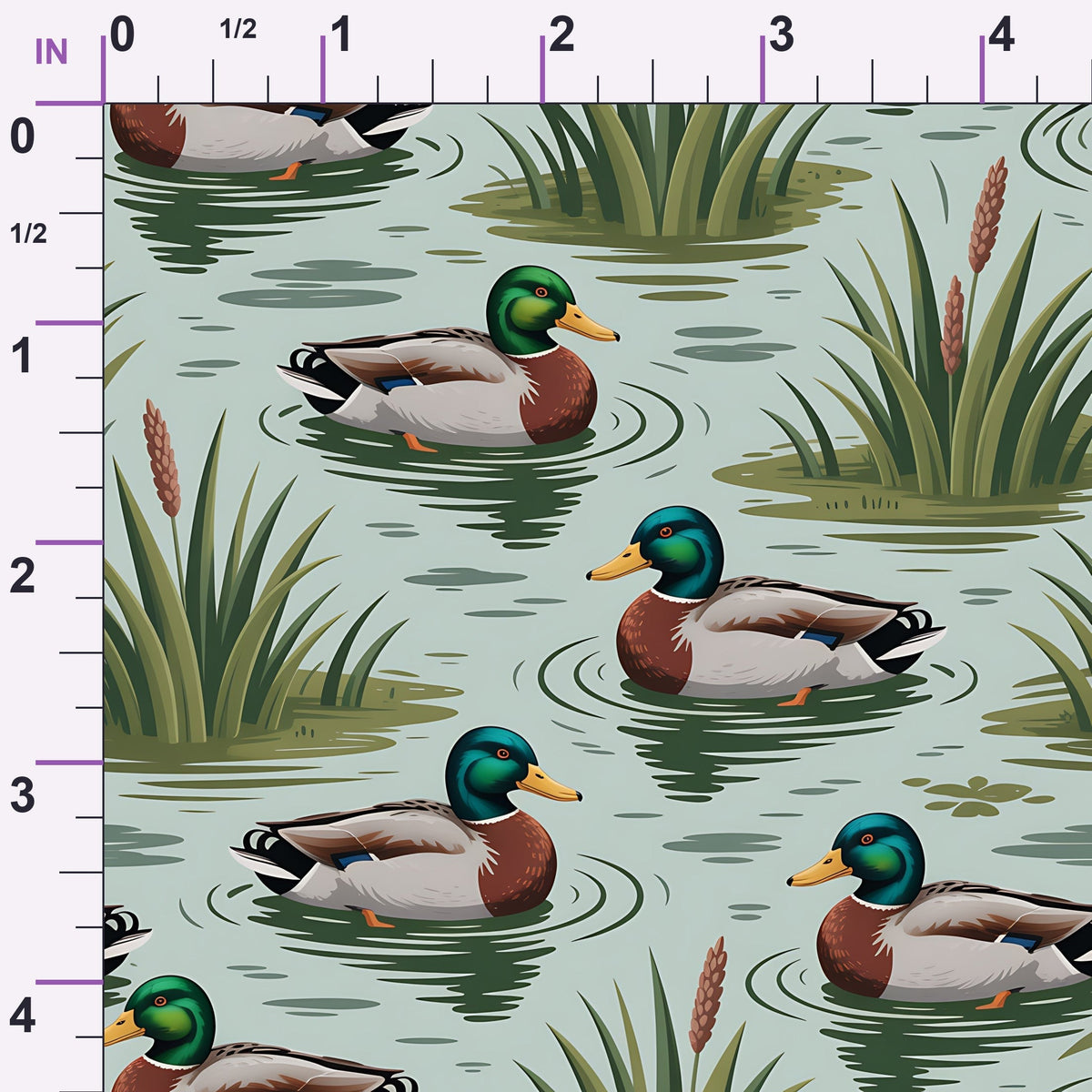 Drakes and Lilies Pattern 9 Minky Fabric
