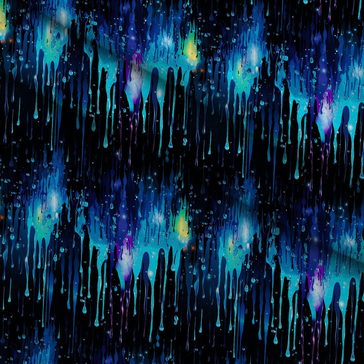 Dripping Blue Liquid Pattern 5 Minky Fabric