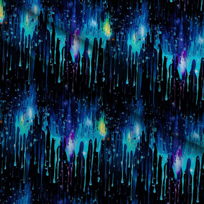 Dripping Blue Liquid Pattern 5 Minky Fabric