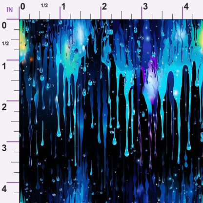 Dripping Blue Liquid Pattern 5 Minky Fabric