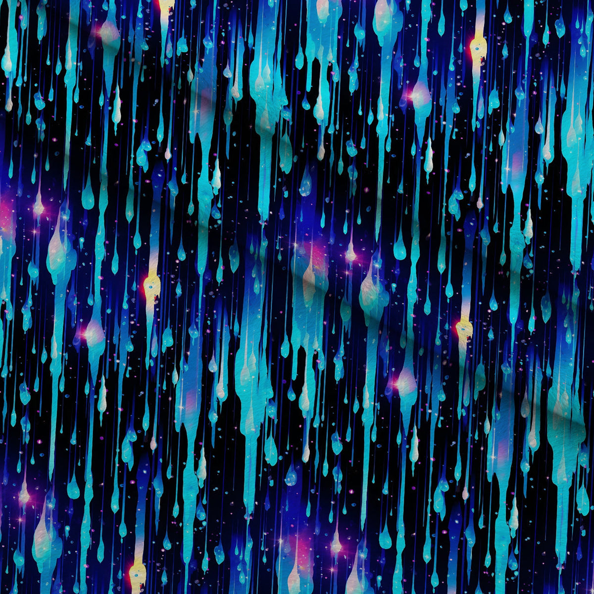 Dripping Blue Liquid Pattern 6 Minky Fabric