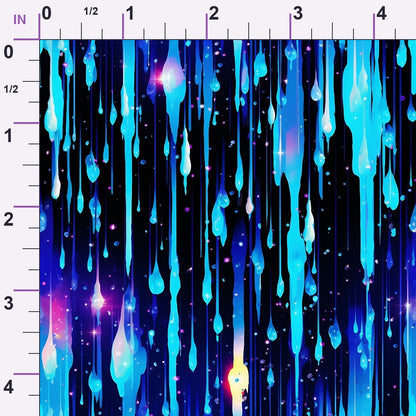 Dripping Blue Liquid Pattern 6 Minky Fabric