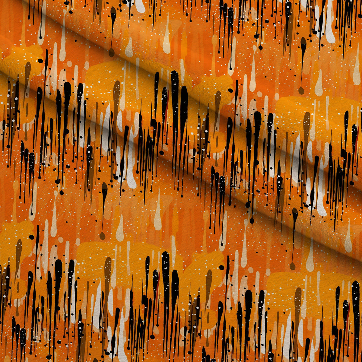 Dripping Orange Liquid Pattern 3 Minky Fabric