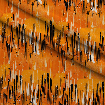 Dripping Orange Liquid Pattern 3 Minky Fabric