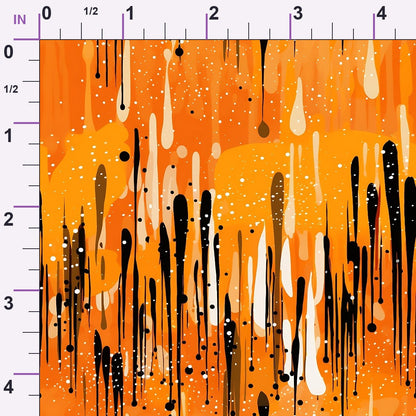 Dripping Orange Liquid Pattern 3 Minky Fabric