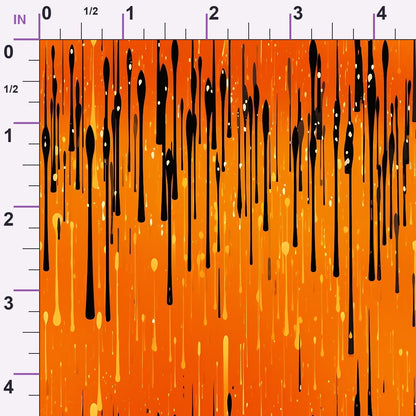 Dripping Orange Liquid Pattern 4 Minky Fabric