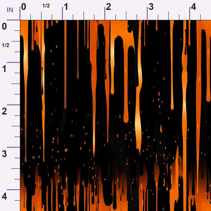 Dripping Orange Liquid Pattern 5 Minky Fabric