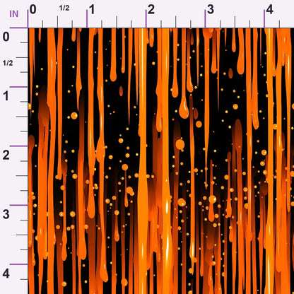 Dripping Orange Liquid Pattern 6 Minky Fabric