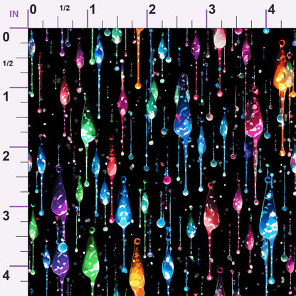 Dripping Rainbow Liquid Pattern 1 Minky Fabric