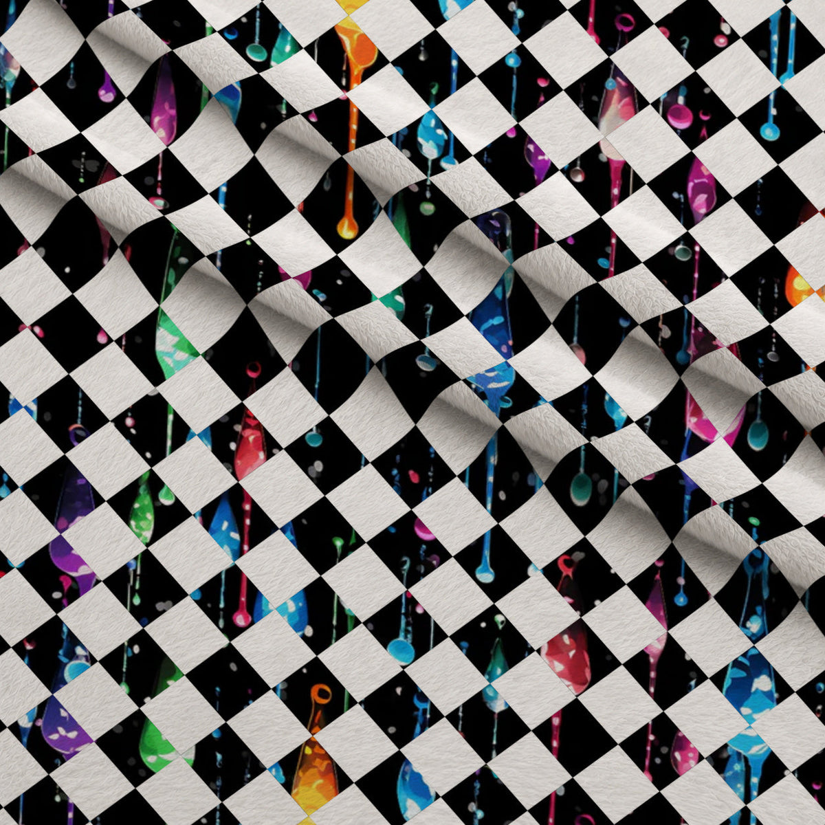 Dripping Rainbow Liquid Pattern 18 Minky Fabric