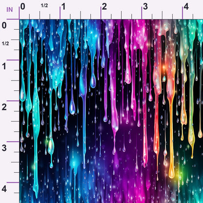 Dripping Rainbow Liquid Pattern 4 Minky Fabric