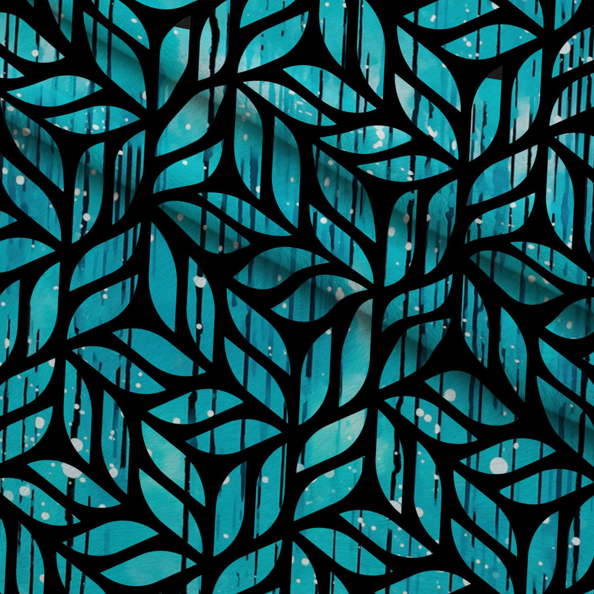 Dripping Turquoise Liquid Pattern 20 Minky Fabric