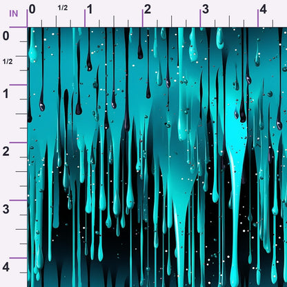 Dripping Turquoise Liquid Pattern 3 Minky Fabric
