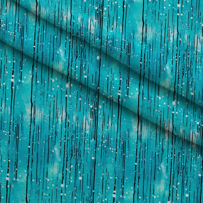 Dripping Turquoise Liquid Pattern 4 Minky Fabric