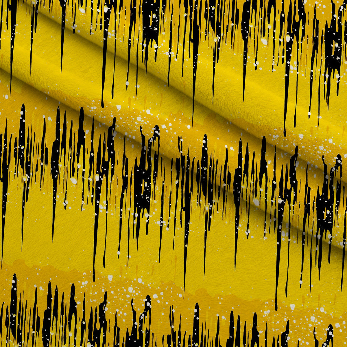 Dripping Yellow Liquid Pattern 5 Minky Fabric