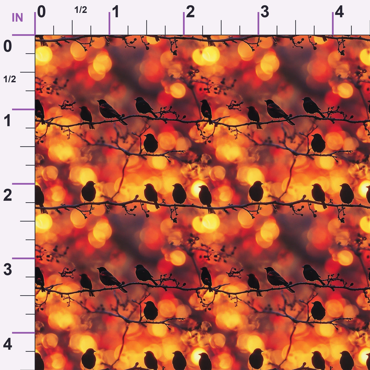 Dusk Silhouettes Pattern 1 Minky Fabric