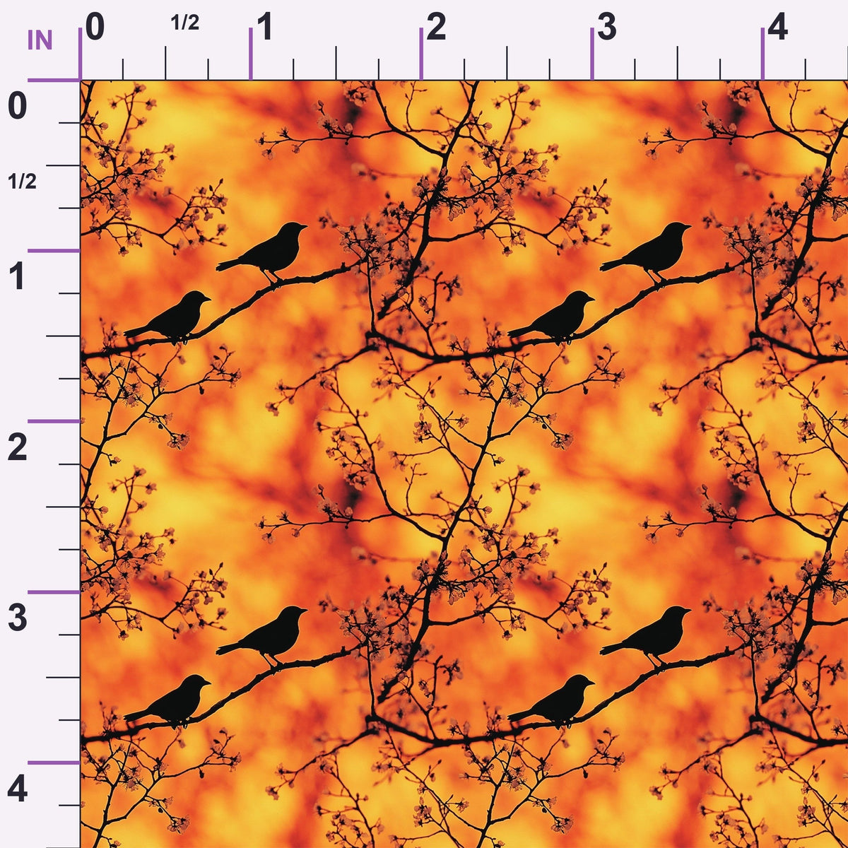 Dusk Silhouettes Pattern 2 Minky Fabric
