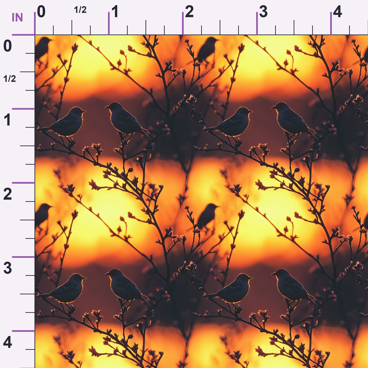 Dusk Silhouettes Pattern 7 Minky Fabric