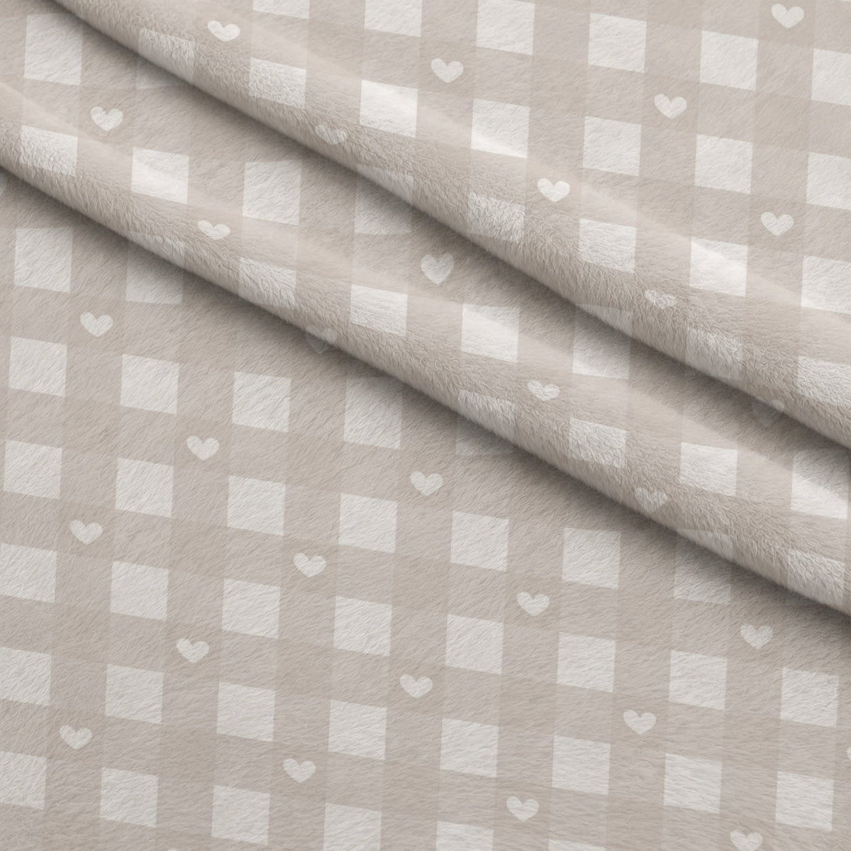 Dusty Blue Hearts Pattern 10 Minky Fabric