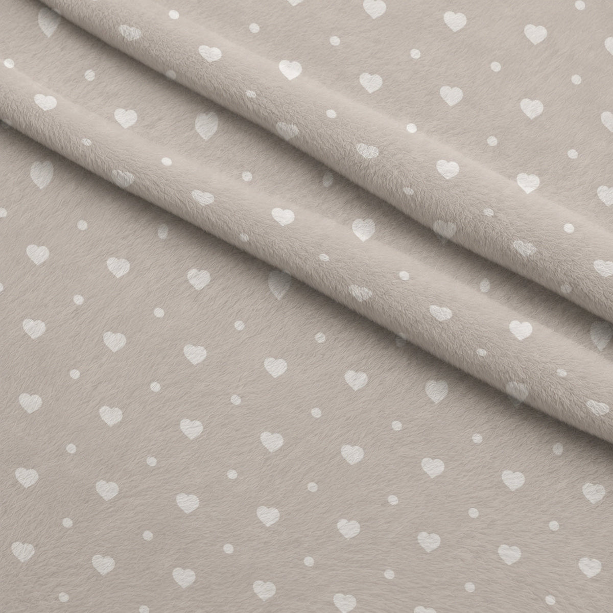 Dusty Blue Hearts Pattern 11 Minky Fabric