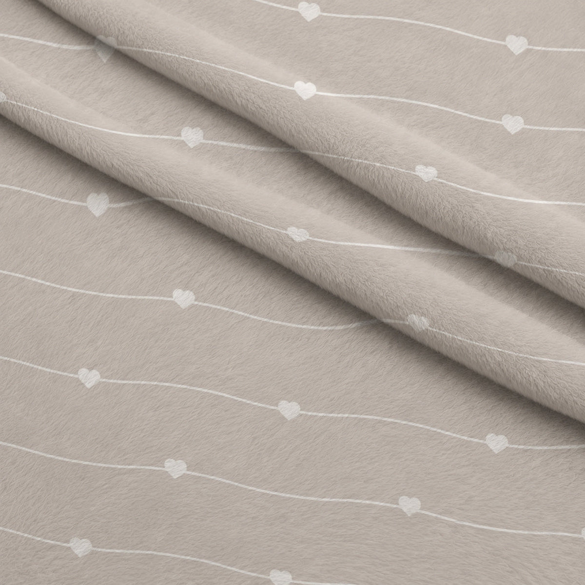 Dusty Blue Hearts Pattern 12 Minky Fabric