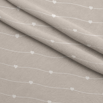 Dusty Blue Hearts Pattern 12 Minky Fabric