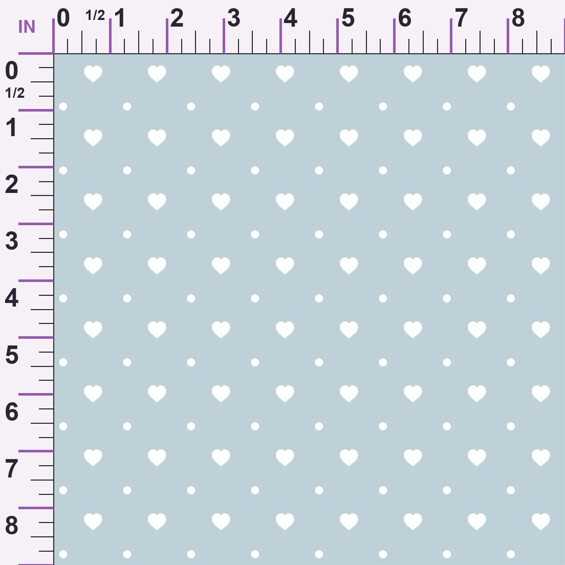 Dusty Blue Hearts Pattern 15 Minky Fabric