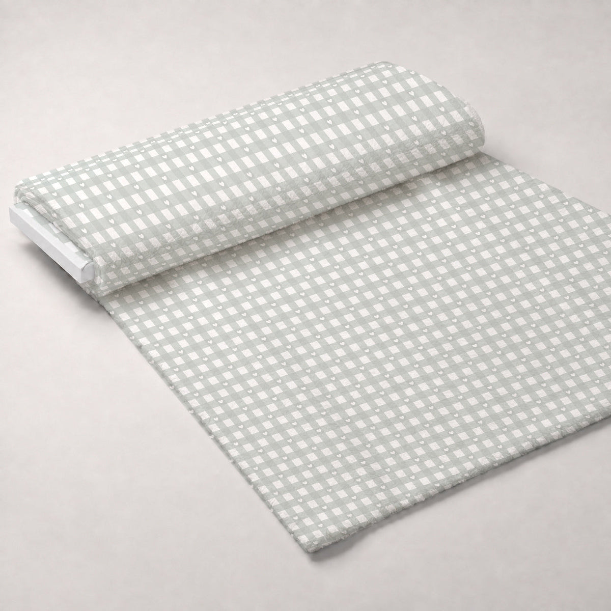 Dusty Blue Hearts Pattern 2 Minky Fabric