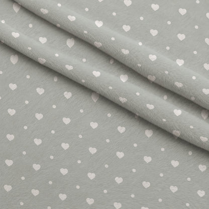 Dusty Blue Hearts Pattern 3 Minky Fabric