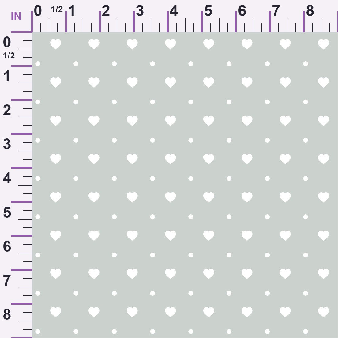 Dusty Blue Hearts Pattern 3 Minky Fabric