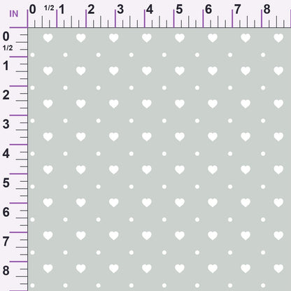Dusty Blue Hearts Pattern 3 Minky Fabric