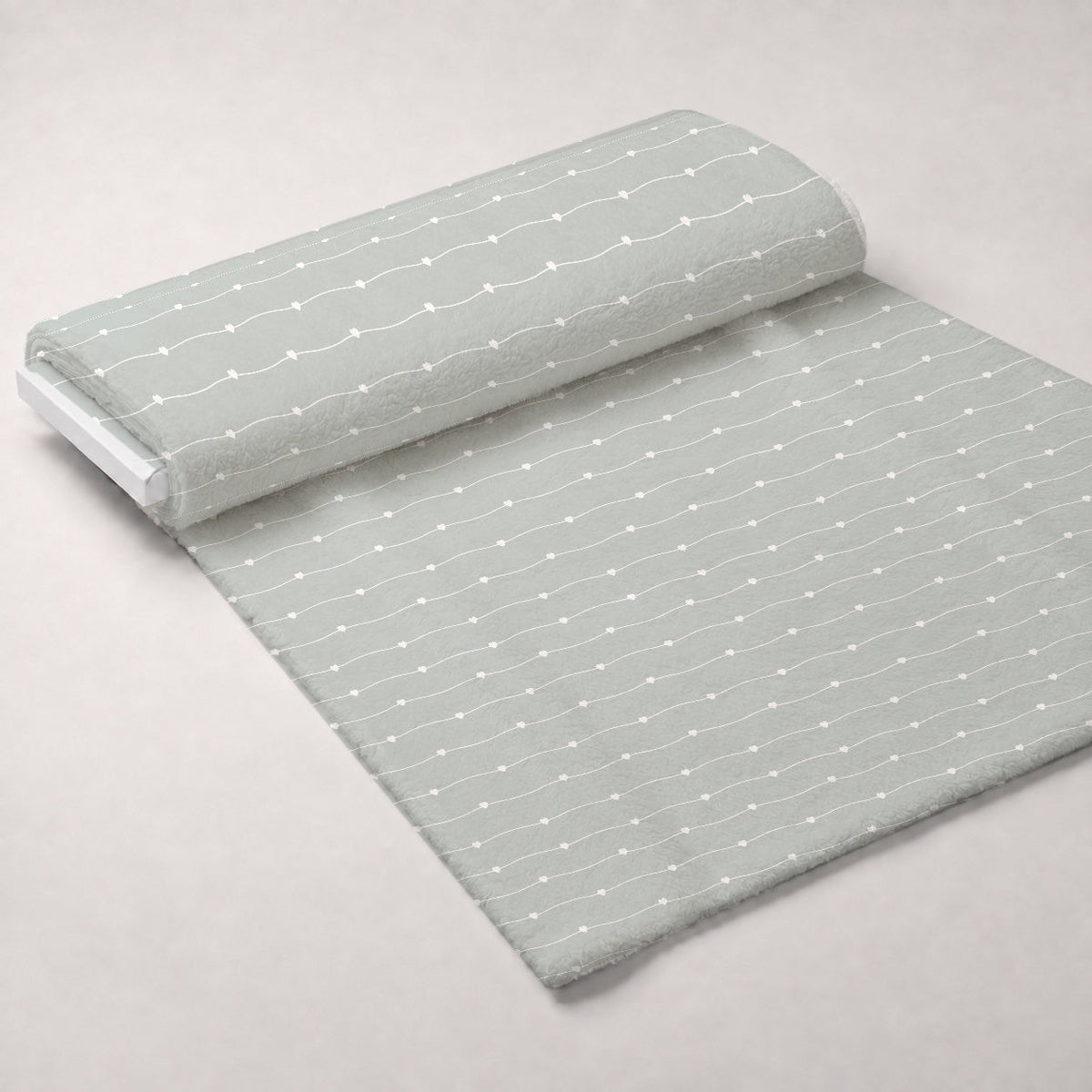 Dusty Blue Hearts Pattern 4 Minky Fabric
