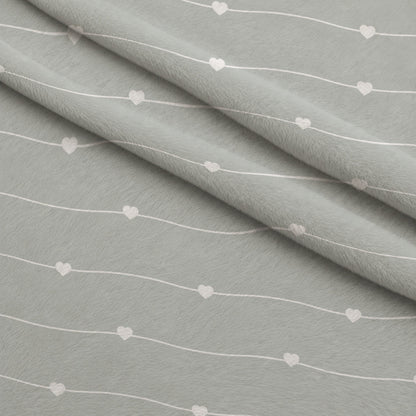 Dusty Blue Hearts Pattern 4 Minky Fabric
