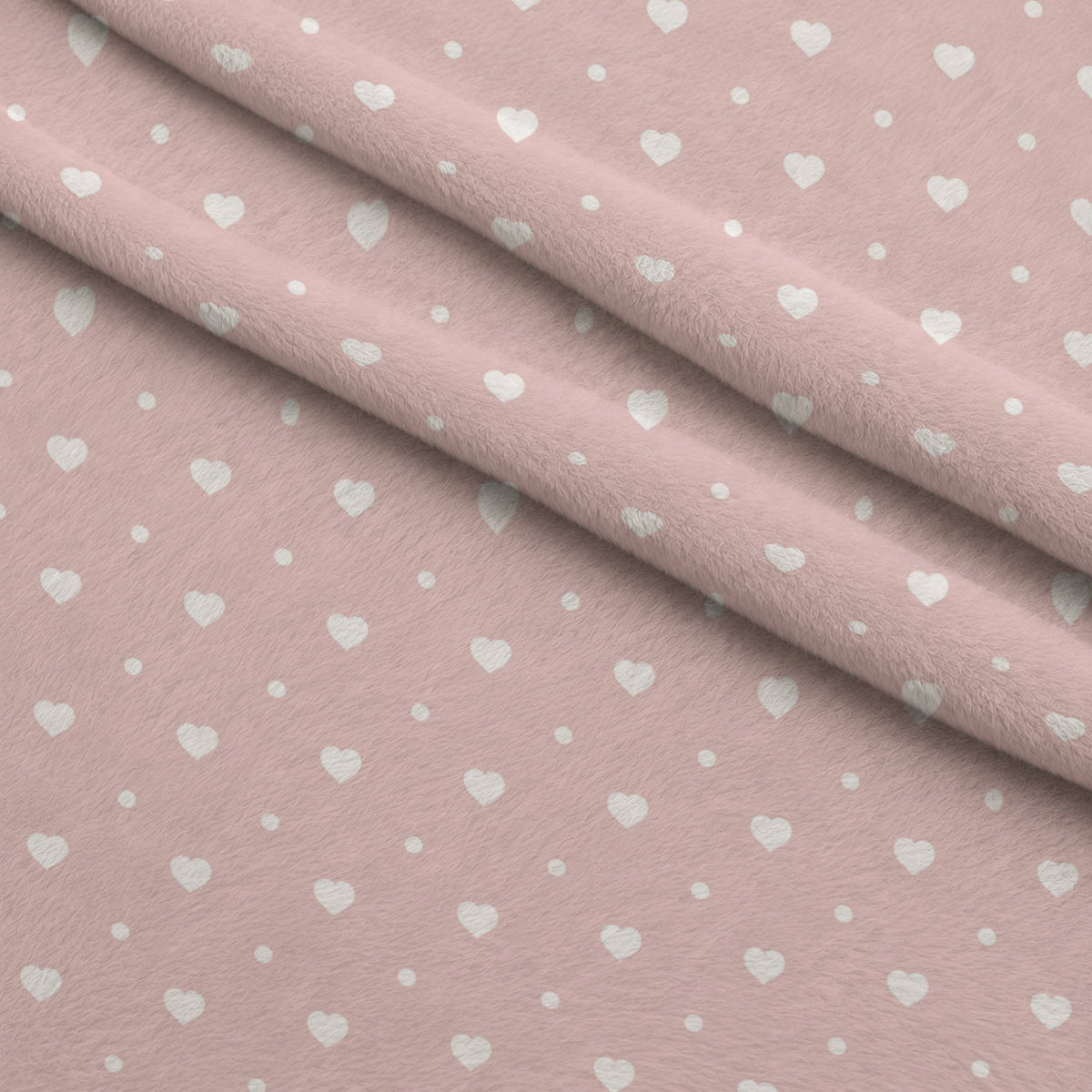 Dusty Blue Hearts Pattern 7 Minky Fabric