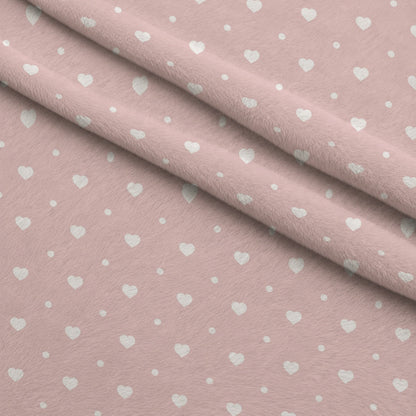 Dusty Blue Hearts Pattern 7 Minky Fabric