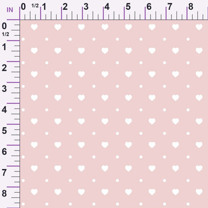 Dusty Blue Hearts Pattern 7 Minky Fabric
