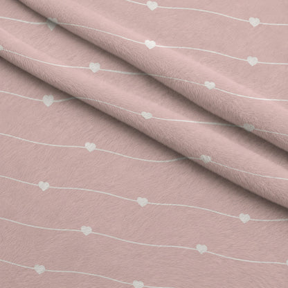 Dusty Blue Hearts Pattern 8 Minky Fabric