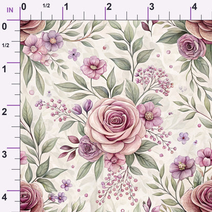 Dusty Rose Garden Pattern 1 Minky Fabric